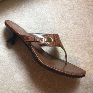 Brown Kitten heel sandals